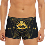 Geometric Eye of Providence Print Men's Short Boxer Briefs