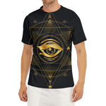Geometric Eye of Providence Print Men's Short Sleeve Rash Guard