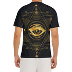 Geometric Eye of Providence Print Men's Short Sleeve Rash Guard
