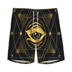 Geometric Eye of Providence Print Men's Sports Shorts