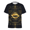 Geometric Eye of Providence Print Men's Athletic T-Shirt
