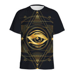 Geometric Eye of Providence Print Men's Sports T-Shirt