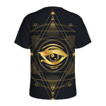 Geometric Eye of Providence Print Men's Sports T-Shirt