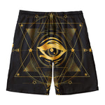 Geometric Eye of Providence Print Men's Swim Trunks