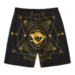 Geometric Eye of Providence Print Men's Swim Trunks