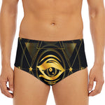 Geometric Eye of Providence Print Men's Triangle Swim Briefs