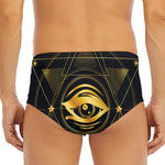 Geometric Eye of Providence Print Men's Triangle Swim Briefs