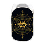 Geometric Eye of Providence Print Mesh Laundry Hamper