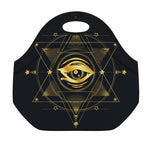 Geometric Eye of Providence Print Neoprene Lunch Bag