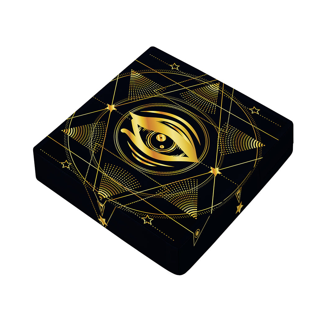Geometric Eye of Providence Print Outdoor Seat Cushion Cover