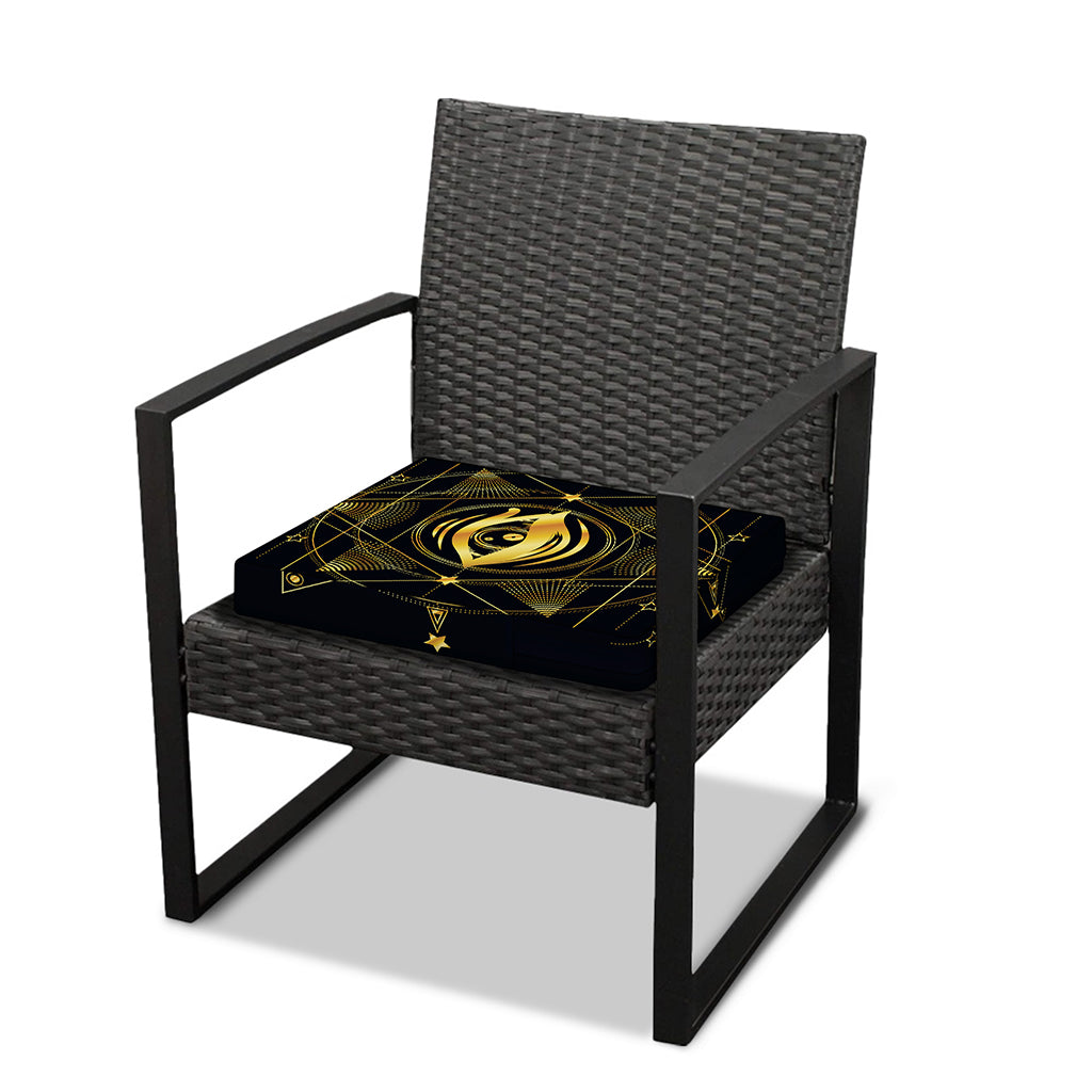 Geometric Eye of Providence Print Outdoor Seat Cushion Cover