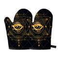 Geometric Eye of Providence Print Oven Mitts
