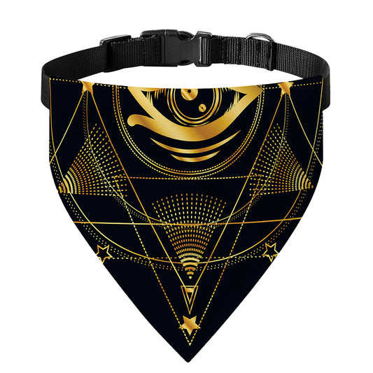 Geometric Eye of Providence Print Over The Collar Dog Bandana