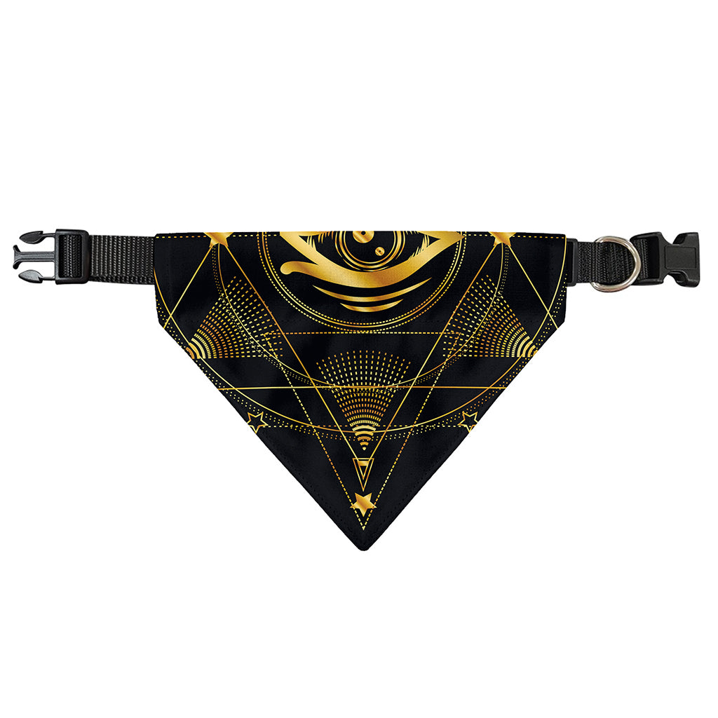 Geometric Eye of Providence Print Over The Collar Dog Bandana