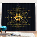 Geometric Eye of Providence Print Pencil Pleat Curtains