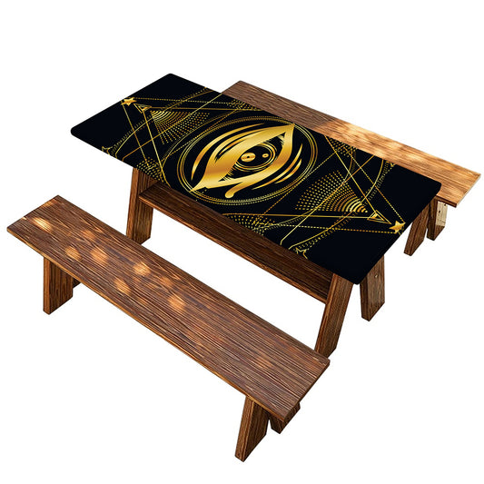 Geometric Eye of Providence Print Picnic Table Cover