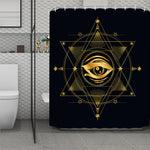 Geometric Eye of Providence Print Polyester Shower Curtain
