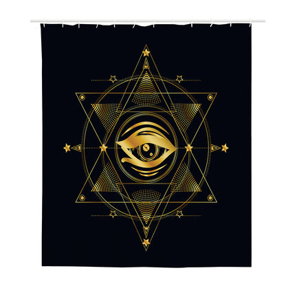 Geometric Eye of Providence Print Polyester Shower Curtain
