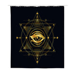 Geometric Eye of Providence Print Polyester Shower Curtain