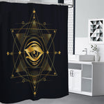 Geometric Eye of Providence Print Premium Shower Curtain