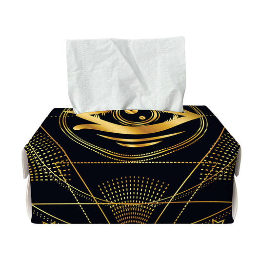 Geometric Eye of Providence Print Rectangle Tissue Box Cover