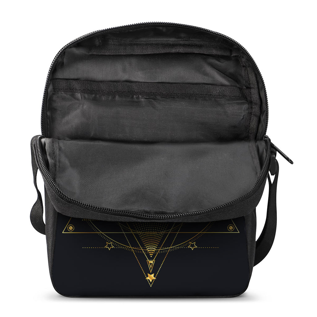 Geometric Eye of Providence Print Rectangular Crossbody Bag