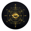 Geometric Eye of Providence Print Round Blanket