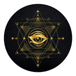 Geometric Eye of Providence Print Round Blanket