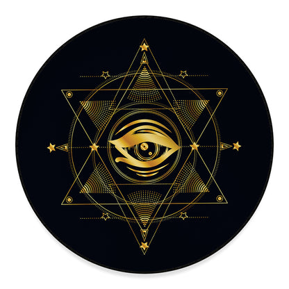 Geometric Eye of Providence Print Round Floor Mat
