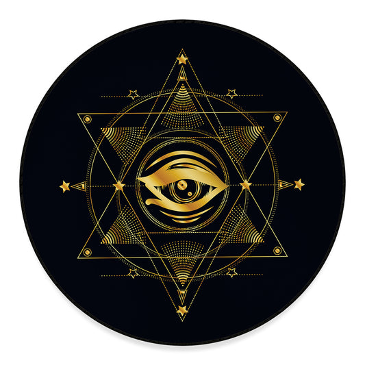 Geometric Eye of Providence Print Round Floor Mat