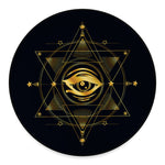 Geometric Eye of Providence Print Round Floor Mat
