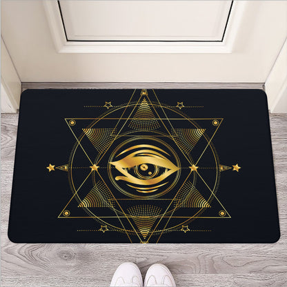 Geometric Eye of Providence Print Rubber Doormat