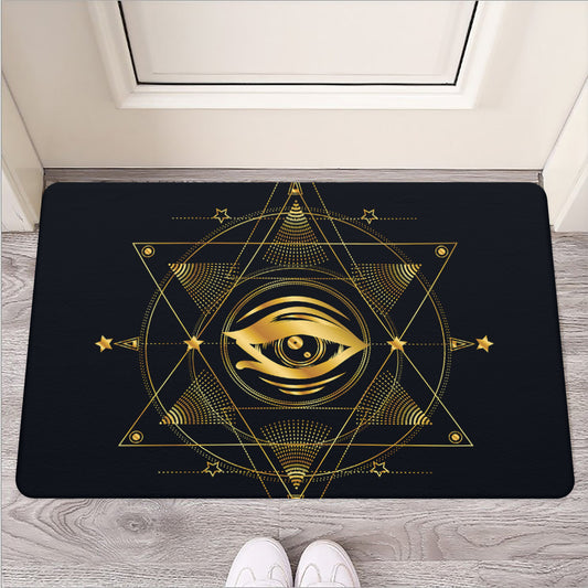 Geometric Eye of Providence Print Rubber Doormat