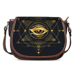 Geometric Eye of Providence Print Saddle Bag