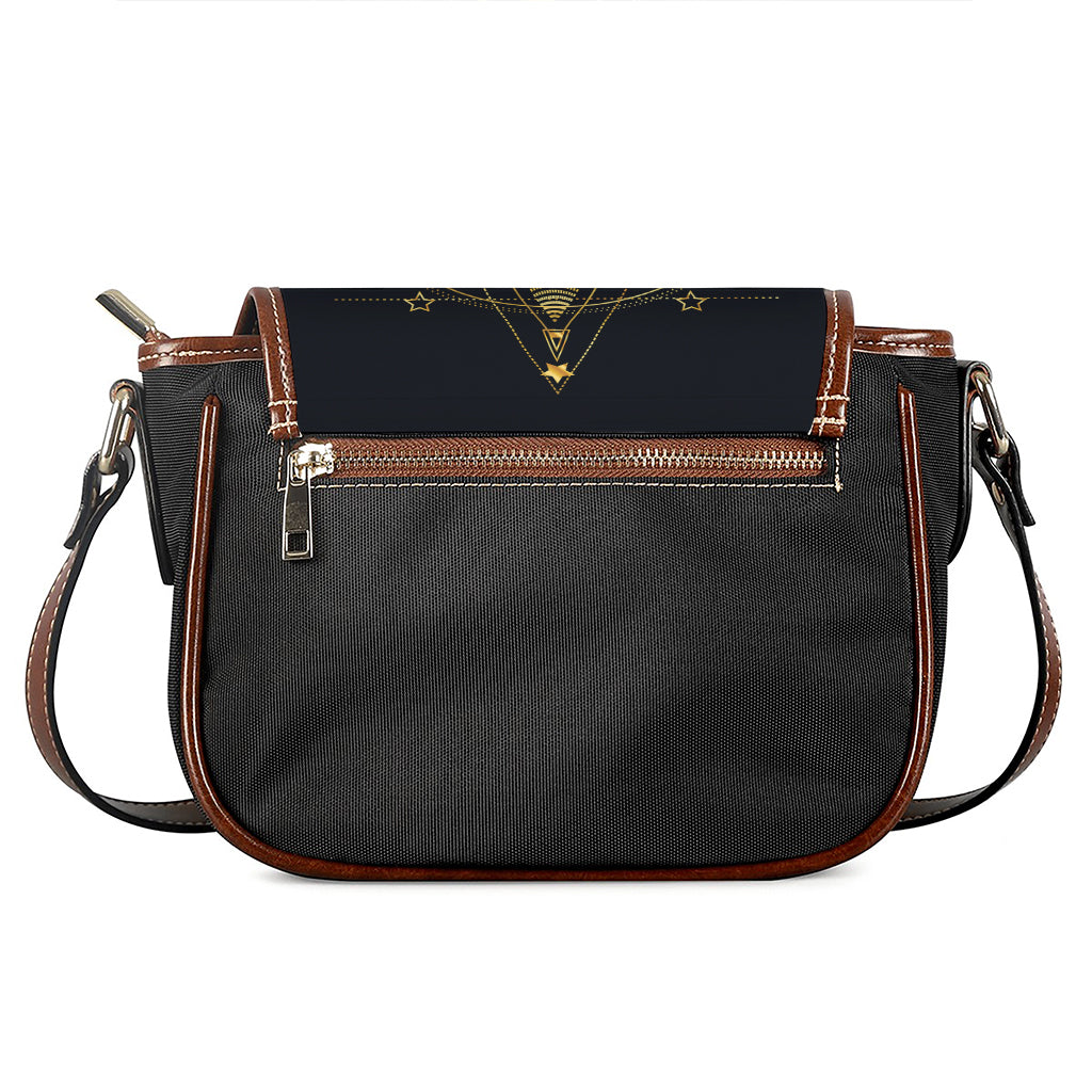 Geometric Eye of Providence Print Saddle Bag