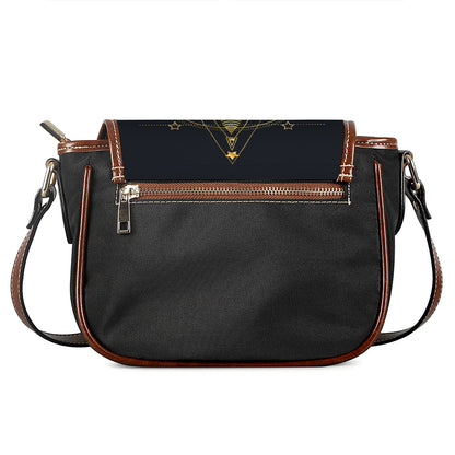 Geometric Eye of Providence Print Saddle Bag