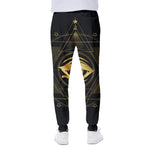 Geometric Eye of Providence Print Scuba Joggers