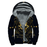 Geometric Eye of Providence Print Sherpa Lined Zip Up Hoodie