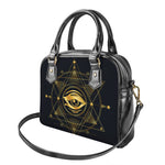 Geometric Eye of Providence Print Shoulder Handbag