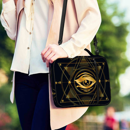 Geometric Eye of Providence Print Shoulder Strap Bible Bag