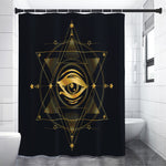 Geometric Eye of Providence Print Shower Curtain