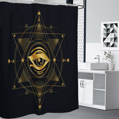 Geometric Eye of Providence Print Shower Curtain