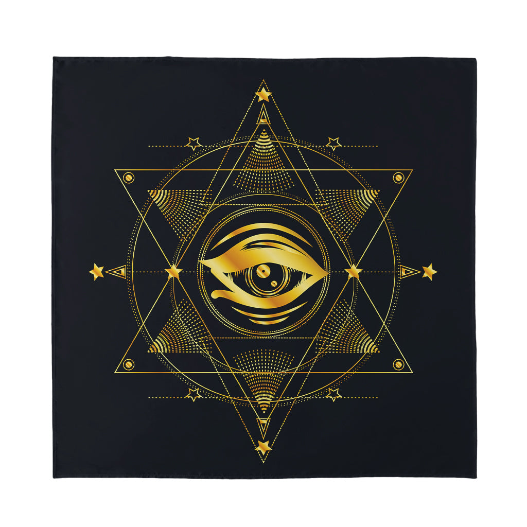 Geometric Eye of Providence Print Silk Bandana