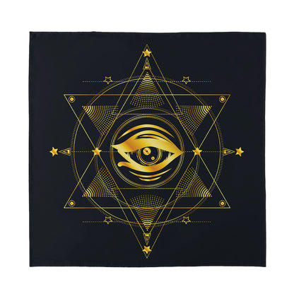 Geometric Eye of Providence Print Silk Bandana