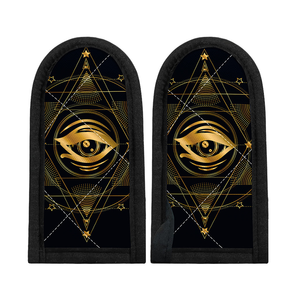Geometric Eye of Providence Print Skillet Handle Cover
