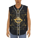 Geometric Eye of Providence Print Sleeveless Baseball Jersey