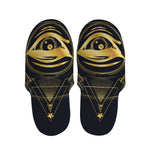 Geometric Eye of Providence Print Slippers