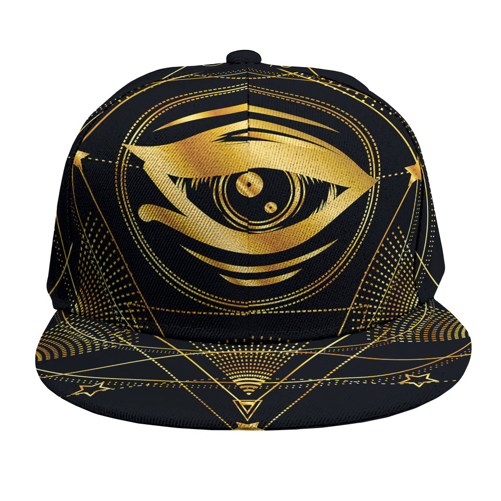Geometric Eye of Providence Print Snapback Cap