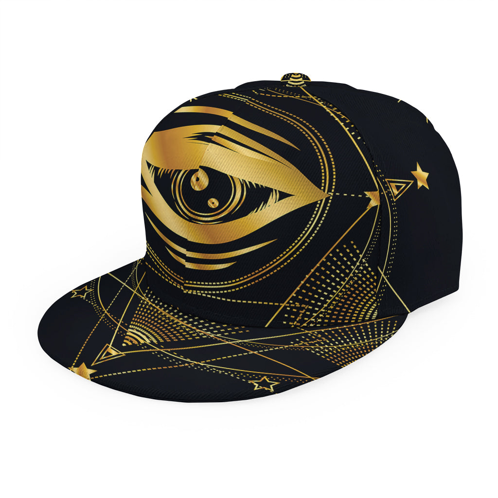 Geometric Eye of Providence Print Snapback Cap