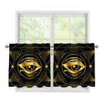 Geometric Eye of Providence Print Tier Curtains